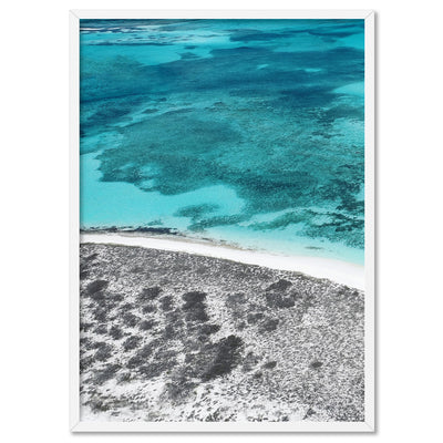 Reef Edge I - Art Print, Poster, Stretched Canvas, or Framed Wall Art Print, shown in a white frame