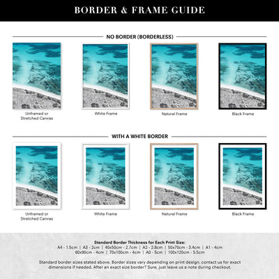 Reef Edge II -  Art Print, Poster, Stretched Canvas or Framed Wall Art, Showing White , Black, Natural Frame Colours, No Frame (Unframed) or Stretched Canvas, and With or Without White Borders