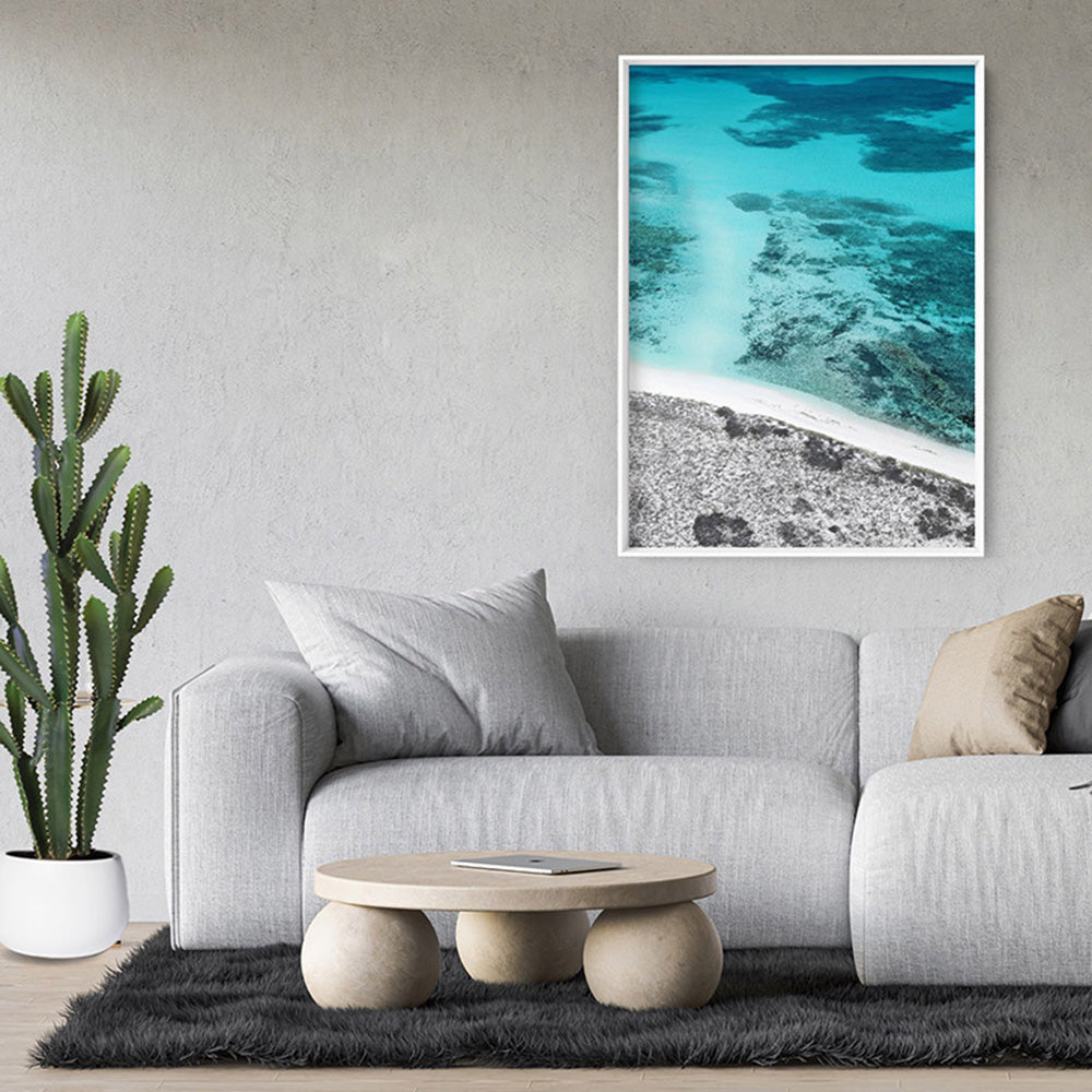 Reef Edge II -  Art Print, Poster, Stretched Canvas or Framed Wall Art Prints, shown framed in a room