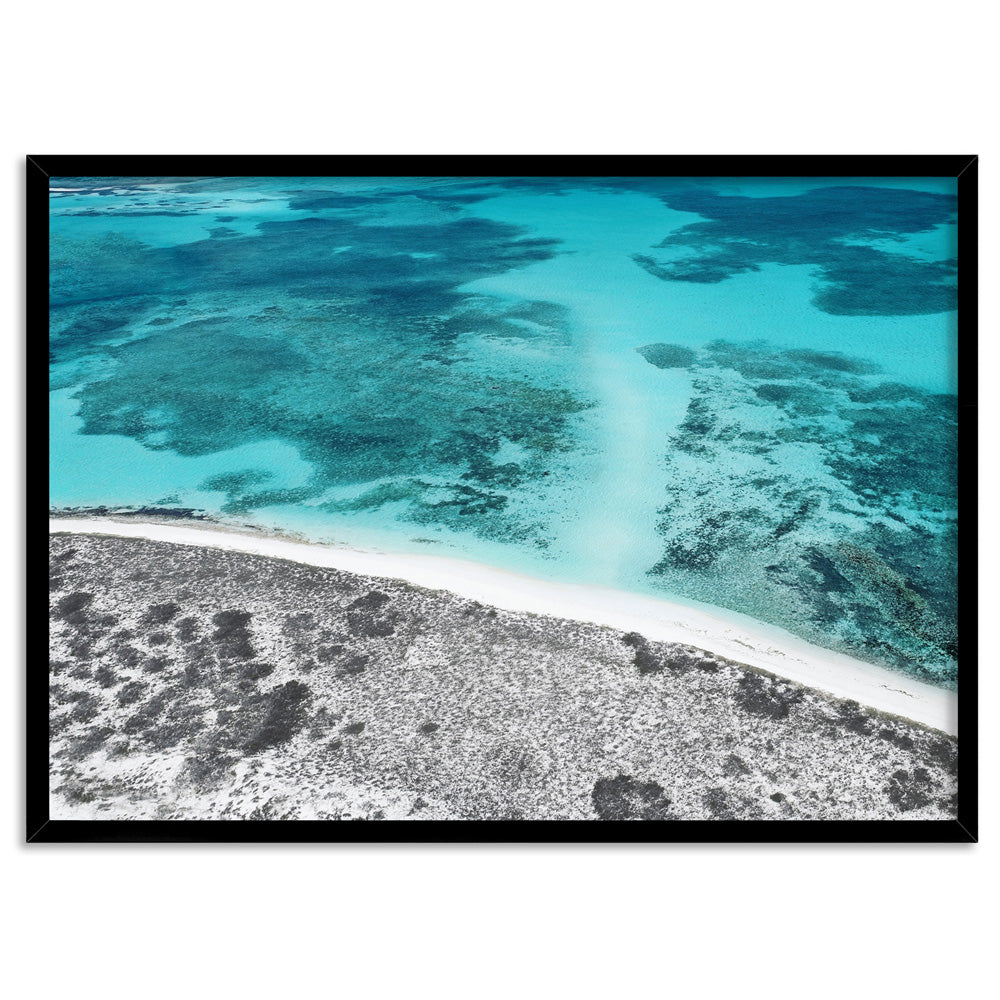 Reef Edge Landscape - Art Print, Poster, Stretched Canvas, or Framed Wall Art Print, shown in a black frame