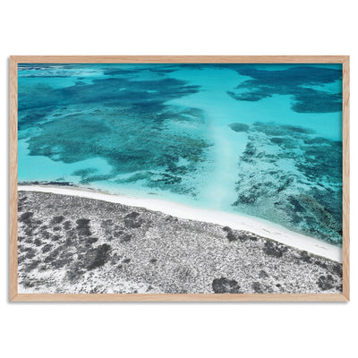 Reef Edge Landscape - Art Print, Poster, Stretched Canvas, or Framed Wall Art Print, shown in a natural timber frame