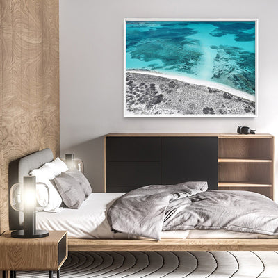 Reef Edge Landscape - Art Print, Poster, Stretched Canvas or Framed Wall Art Prints, shown framed in a room