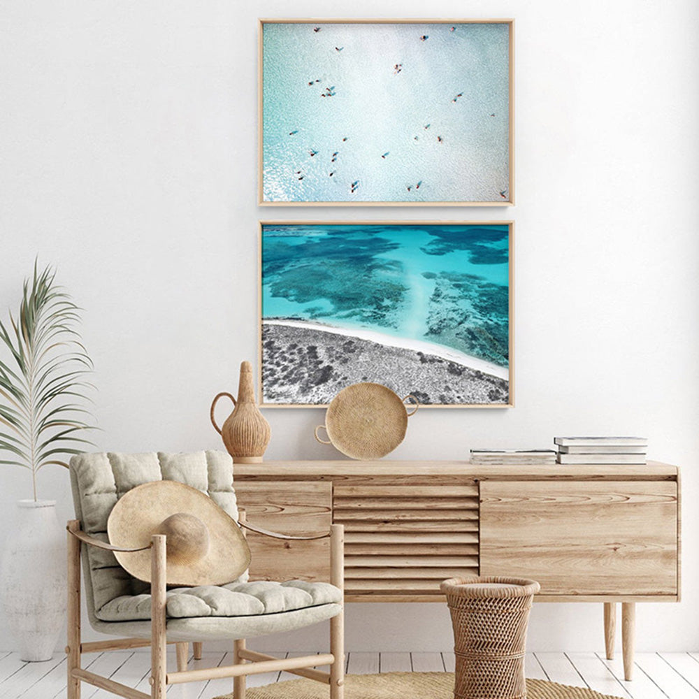 Reef Edge Landscape - Art Print, Poster, Stretched Canvas or Framed Wall Art, shown framed in a home interior space