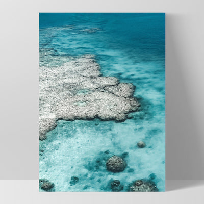 From Above | Coral Reef II - Art Print, Poster, Stretched Canvas, or Framed Wall Art Print, shown as a stretched canvas or poster without a frame