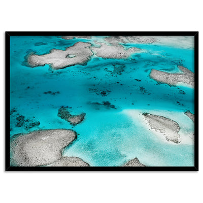 The Reef Landscape - Art Print, Poster, Stretched Canvas, or Framed Wall Art Print, shown in a black frame