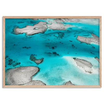 The Reef Landscape - Art Print, Poster, Stretched Canvas, or Framed Wall Art Print, shown in a natural timber frame