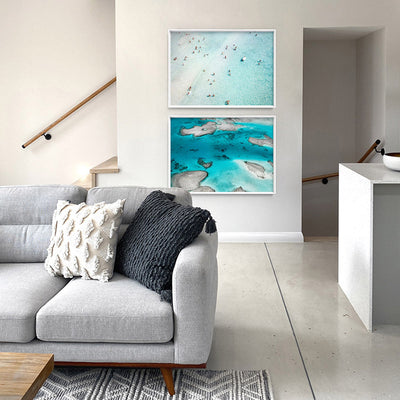 The Reef Landscape - Art Print, Poster, Stretched Canvas or Framed Wall Art, shown framed in a home interior space