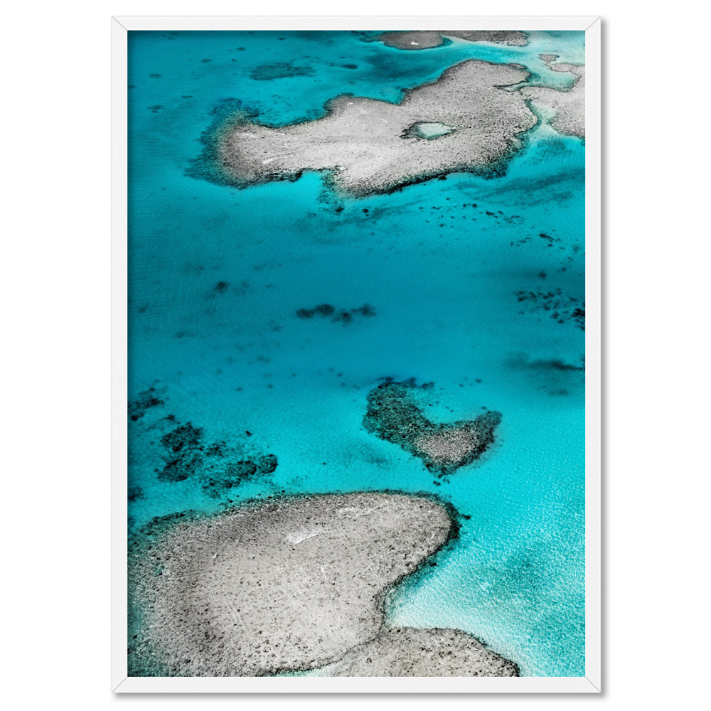 The Reef I - Art Print, Poster, Stretched Canvas, or Framed Wall Art Print, shown in a white frame