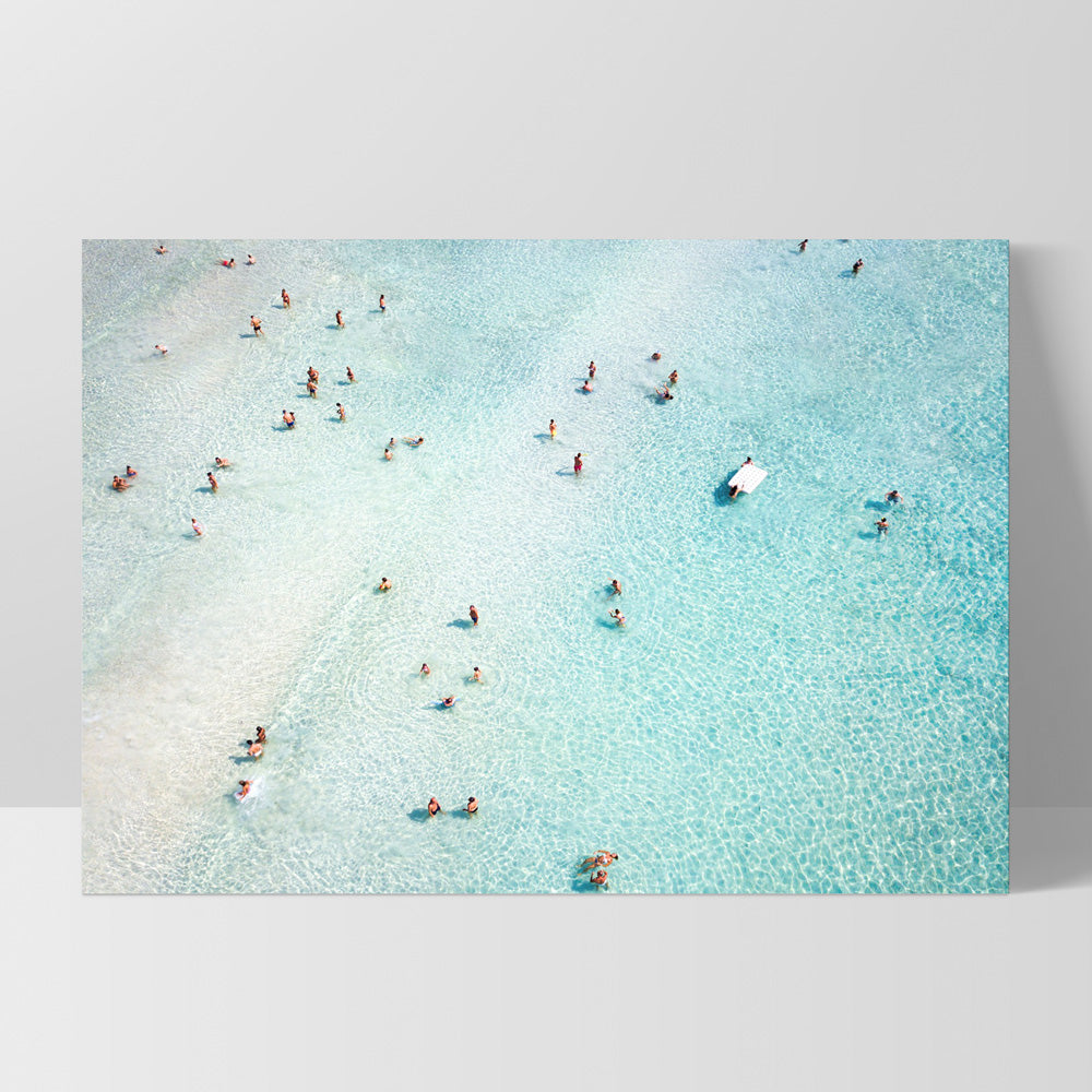 Aerial Summer Beach I - Art Print, Poster, Stretched Canvas, or Framed Wall Art Print, shown as a stretched canvas or poster without a frame