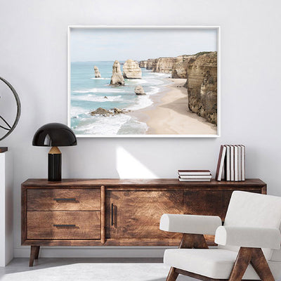 The Twelve Apostles I - Art Print, Poster, Stretched Canvas or Framed Wall Art Prints, shown framed in a room