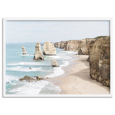 The Twelve Apostles I - Art Print, Poster, Stretched Canvas, or Framed Wall Art Print, shown in a white frame