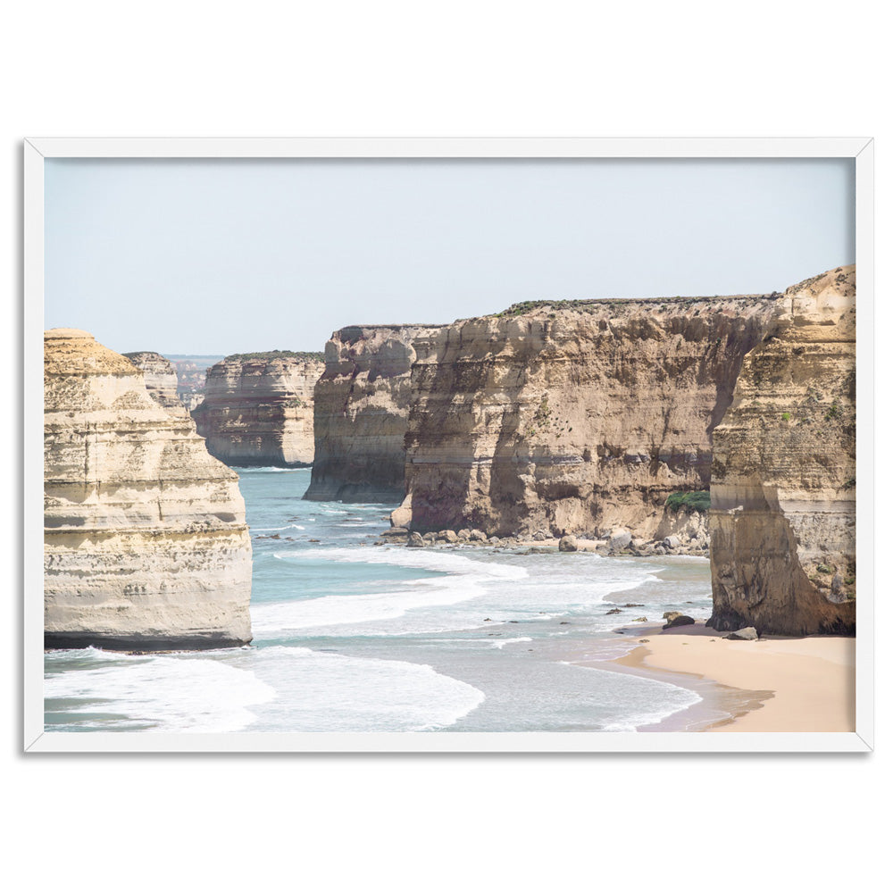 The Twelve Apostles II - Art Print, Poster, Stretched Canvas, or Framed Wall Art Print, shown in a white frame