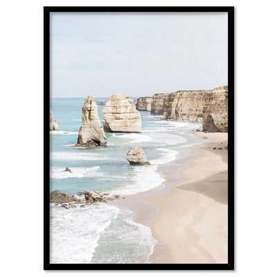 The Twelve Apostles III - Art Print, Poster, Stretched Canvas, or Framed Wall Art Print, shown in a black frame