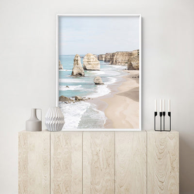 The Twelve Apostles III - Art Print, Poster, Stretched Canvas or Framed Wall Art Prints, shown framed in a room