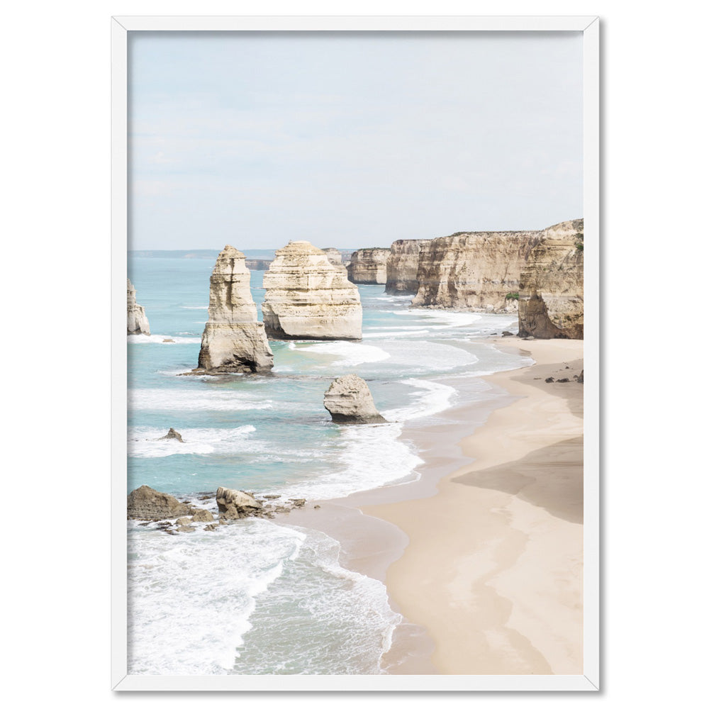 The Twelve Apostles III - Art Print, Poster, Stretched Canvas, or Framed Wall Art Print, shown in a white frame