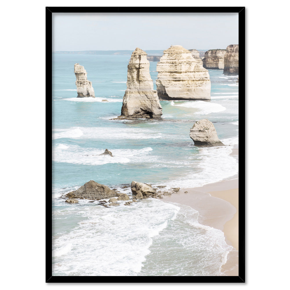The Twelve Apostles IV - Art Print, Poster, Stretched Canvas, or Framed Wall Art Print, shown in a black frame