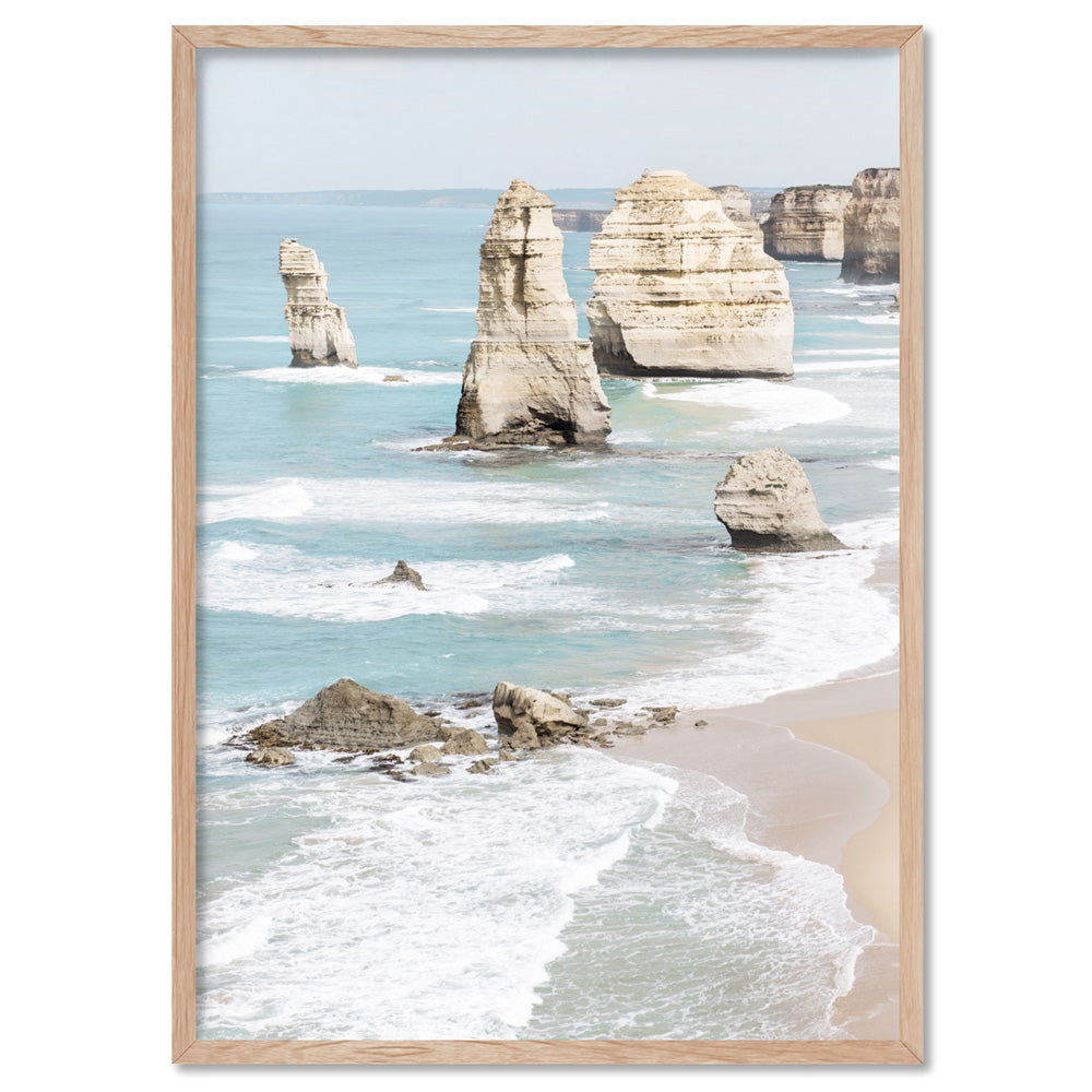 The Twelve Apostles IV - Art Print, Poster, Stretched Canvas, or Framed Wall Art Print, shown in a natural timber frame