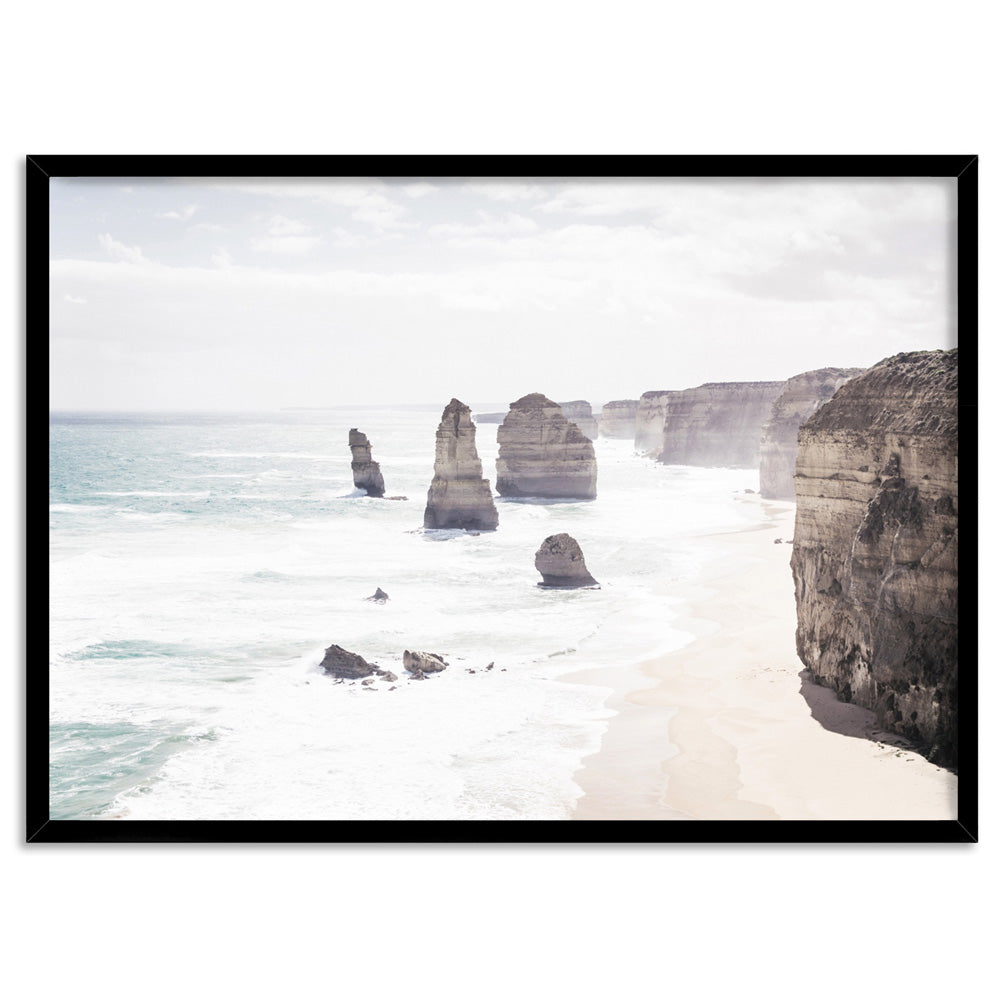 The Twelve Apostles VI - Art Print, Poster, Stretched Canvas, or Framed Wall Art Print, shown in a black frame