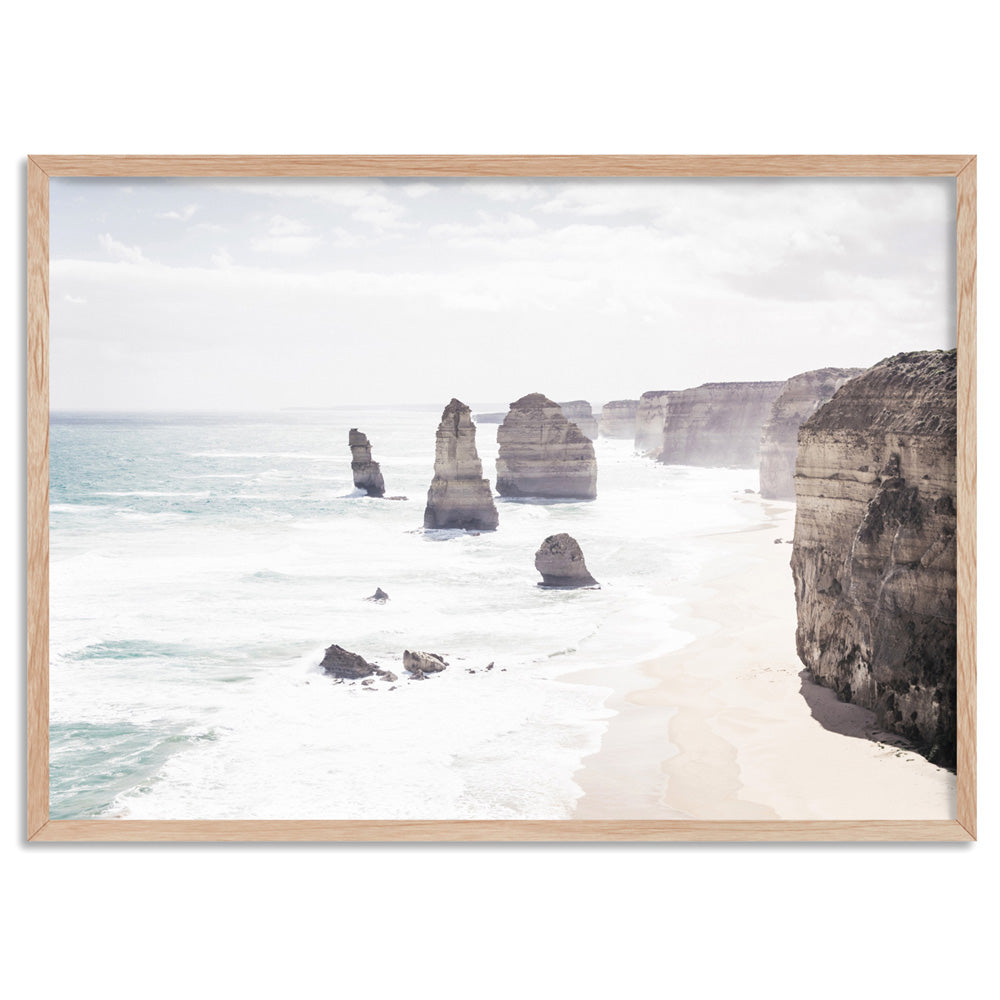 The Twelve Apostles VI - Art Print, Poster, Stretched Canvas, or Framed Wall Art Print, shown in a natural timber frame
