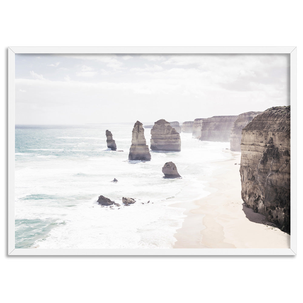 The Twelve Apostles VI - Art Print, Poster, Stretched Canvas, or Framed Wall Art Print, shown in a white frame
