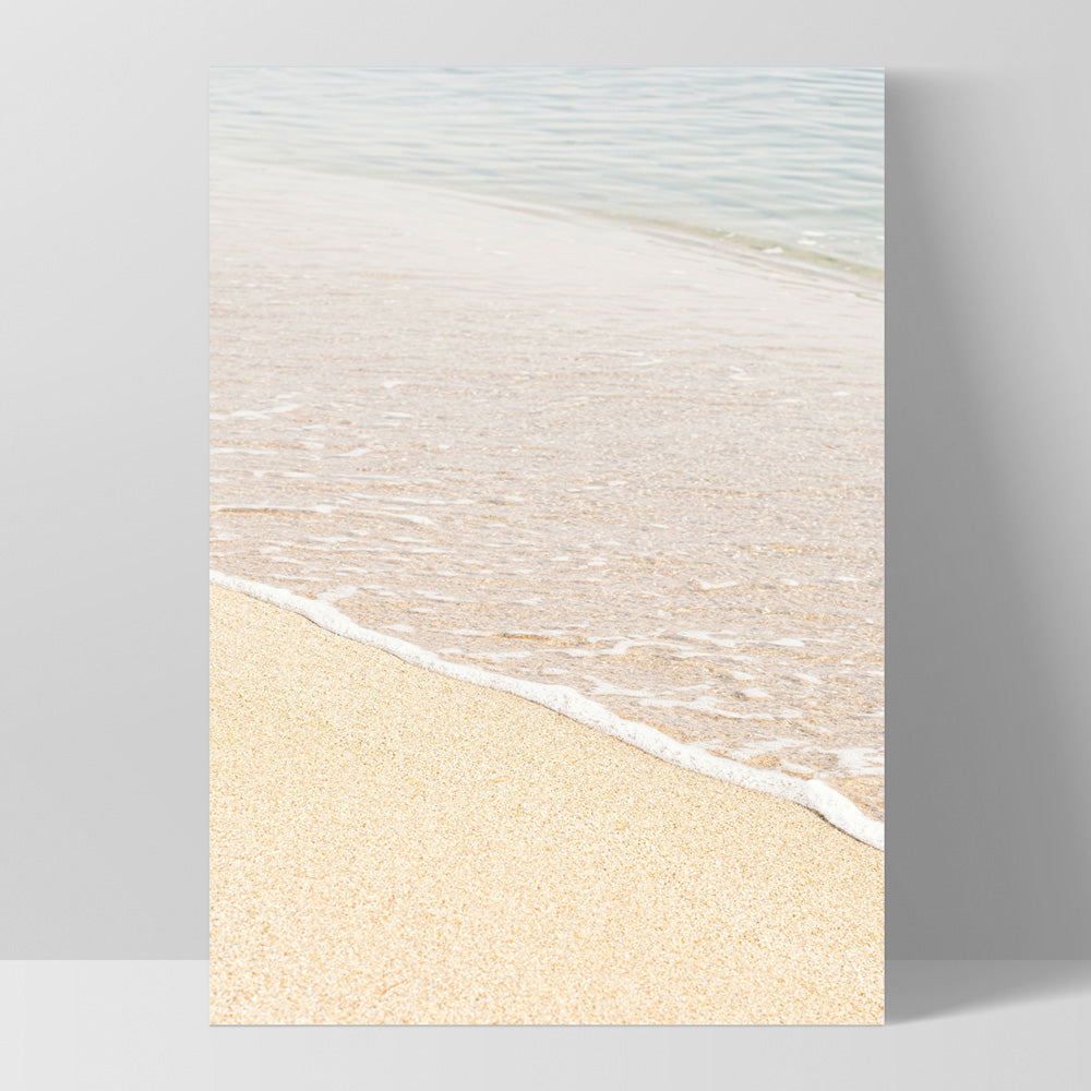 Sand and Sea View - Art Print, Poster, Stretched Canvas, or Framed Wall Art Print, shown as a stretched canvas or poster without a frame