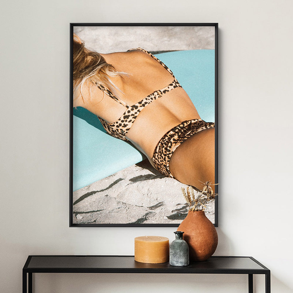 Leo on the Beach II - Art Print, Poster, Stretched Canvas or Framed Wall Art Prints, shown framed in a room