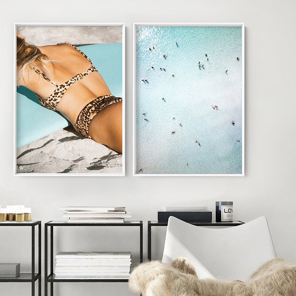 Leo on the Beach II - Art Print, Poster, Stretched Canvas or Framed Wall Art, shown framed in a home interior space
