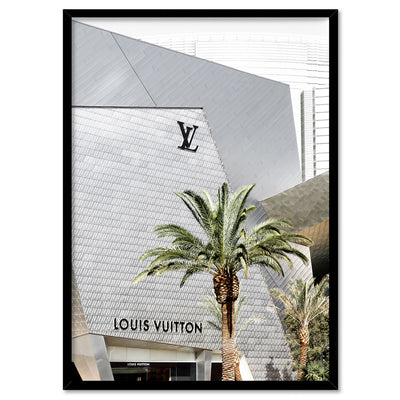 Louis V Rodeo Drive - Art Print, Poster, Stretched Canvas, or Framed Wall Art Print, shown in a black frame