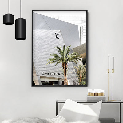 Louis V Rodeo Drive - Art Print, Poster, Stretched Canvas or Framed Wall Art Prints, shown framed in a room