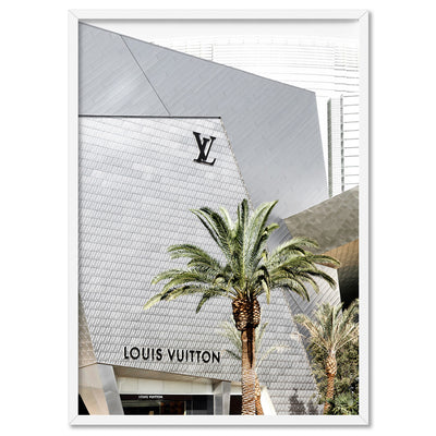 Louis V Rodeo Drive - Art Print, Poster, Stretched Canvas, or Framed Wall Art Print, shown in a white frame