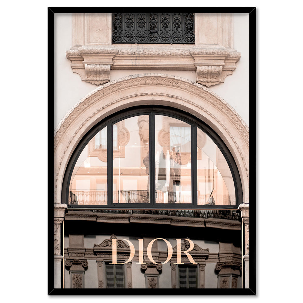 Dior Arch in Blush - Art Print, Poster, Stretched Canvas, or Framed Wall Art Print, shown in a black frame