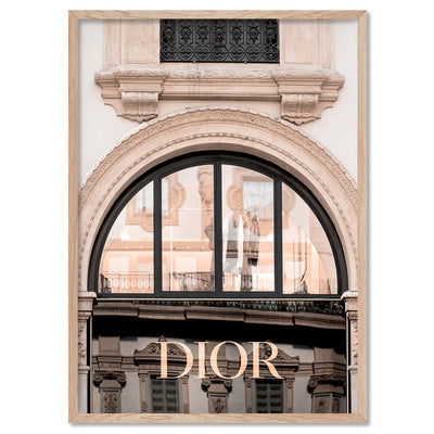 Dior Arch in Blush - Art Print, Poster, Stretched Canvas, or Framed Wall Art Print, shown in a natural timber frame
