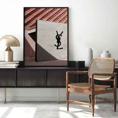 YSL in the Desert - Art Print, Poster, Stretched Canvas or Framed Wall Art Prints, shown framed in a room