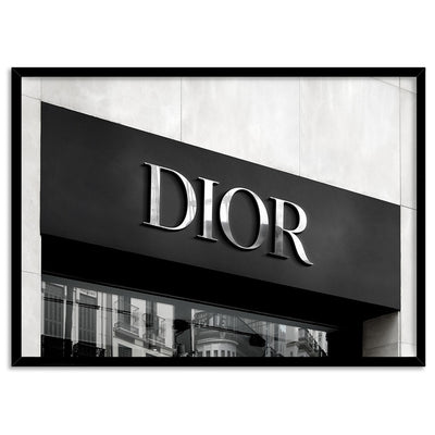 Dior Entrance Landscape B&W - Art Print, Poster, Stretched Canvas, or Framed Wall Art Print, shown in a black frame