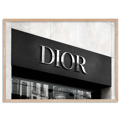 Dior Entrance Landscape B&W - Art Print, Poster, Stretched Canvas, or Framed Wall Art Print, shown in a natural timber frame