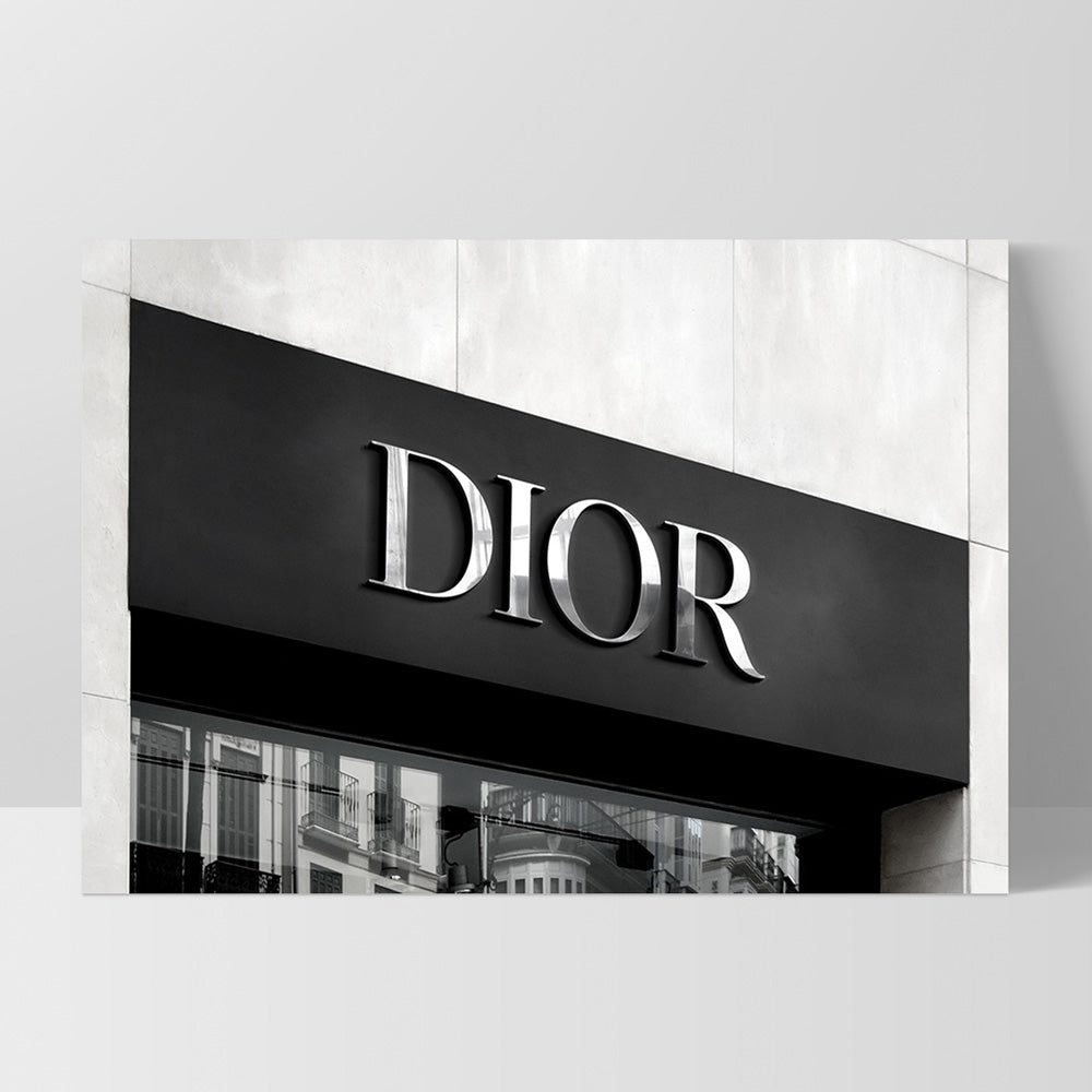 Dior Entrance Landscape B&W - Art Print, Poster, Stretched Canvas, or Framed Wall Art Print, shown as a stretched canvas or poster without a frame