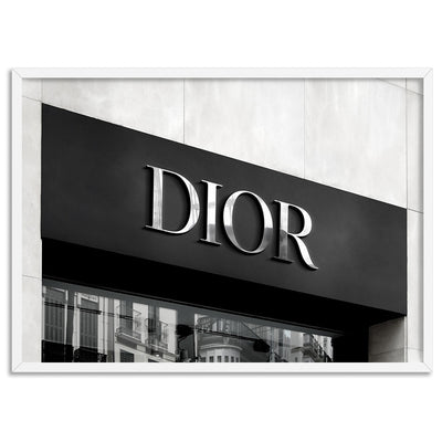 Dior Entrance Landscape B&W - Art Print, Poster, Stretched Canvas, or Framed Wall Art Print, shown in a white frame