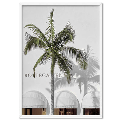 Bottega Rodeo Drive - Art Print, Poster, Stretched Canvas, or Framed Wall Art Print, shown in a white frame