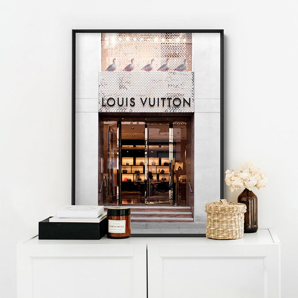 Louis V Entrance Lumiere  - Art Print, Poster, Stretched Canvas or Framed Wall Art Prints, shown framed in a room