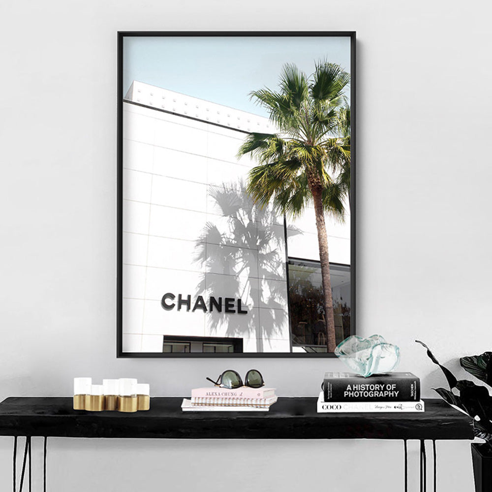 Coco Rodeo Drive - Art Print, Poster, Stretched Canvas or Framed Wall Art Prints, shown framed in a room