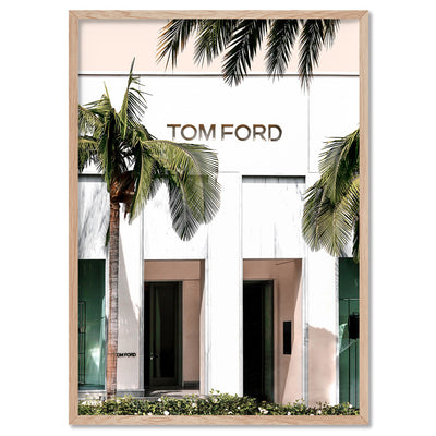 Tom Ford Rodeo Drive - Art Print, Poster, Stretched Canvas, or Framed Wall Art Print, shown in a natural timber frame