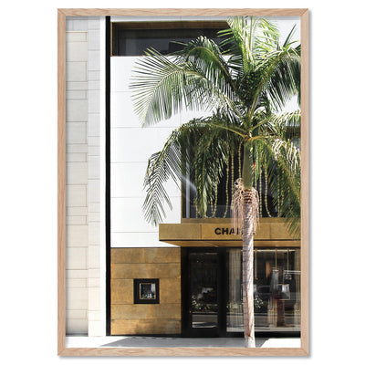 Coco Rodeo Drive II - Art Print, Poster, Stretched Canvas, or Framed Wall Art Print, shown in a natural timber frame