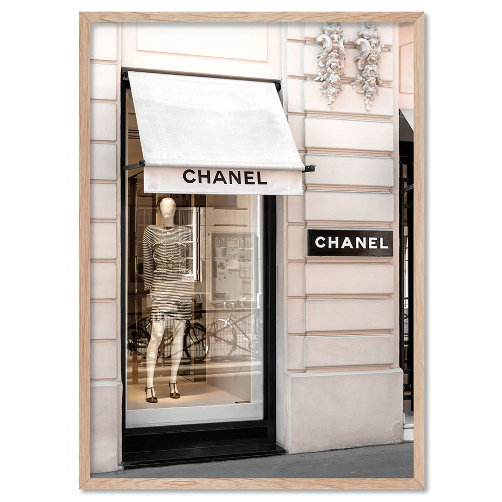 Coco Rue Cambon - Art Print, Poster, Stretched Canvas, or Framed Wall Art Print, shown in a natural timber frame
