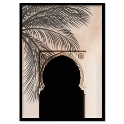 Hideaway in the Moroccan Desert - Art Print, Poster, Stretched Canvas, or Framed Wall Art Print, shown in a black frame