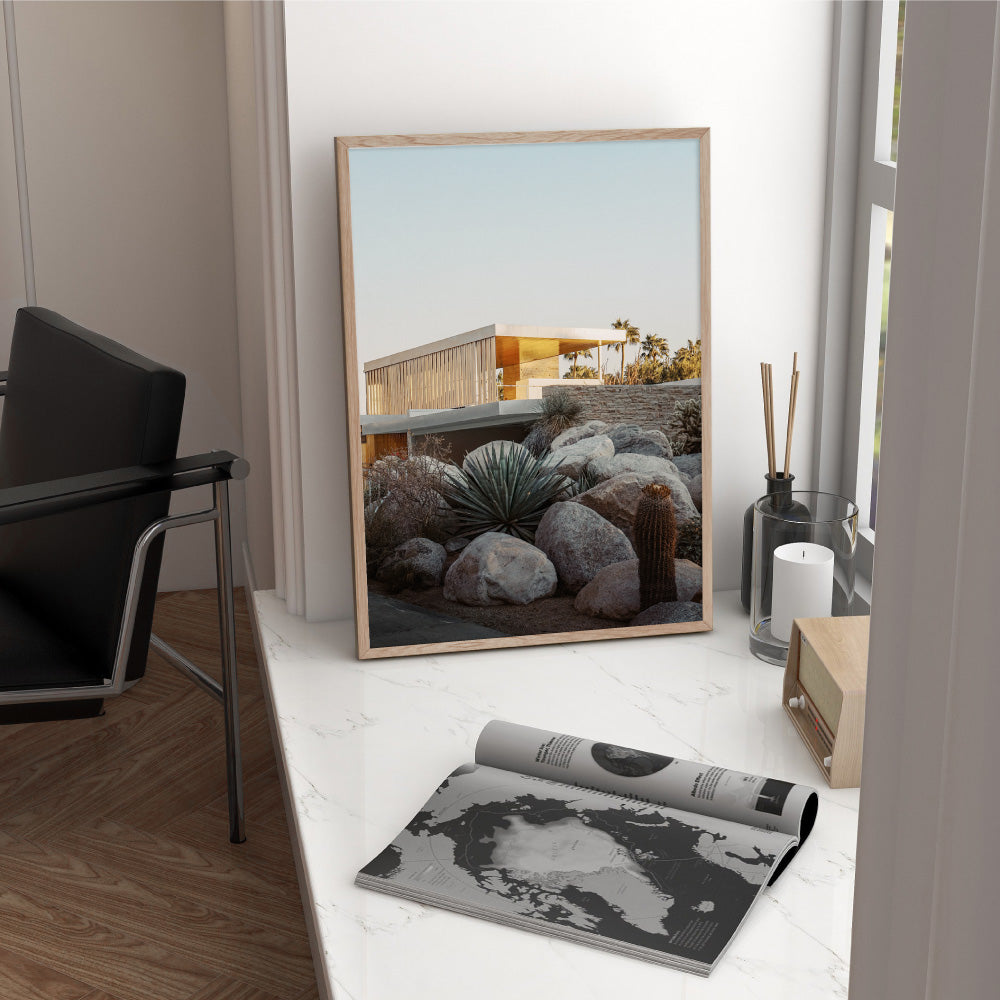 Palm Springs | Afternoon Light - Art Print, Poster, Stretched Canvas or Framed Wall Art Prints, shown framed in a room