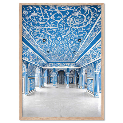 The Blue Palace - Art Print, Poster, Stretched Canvas, or Framed Wall Art Print, shown in a natural timber frame