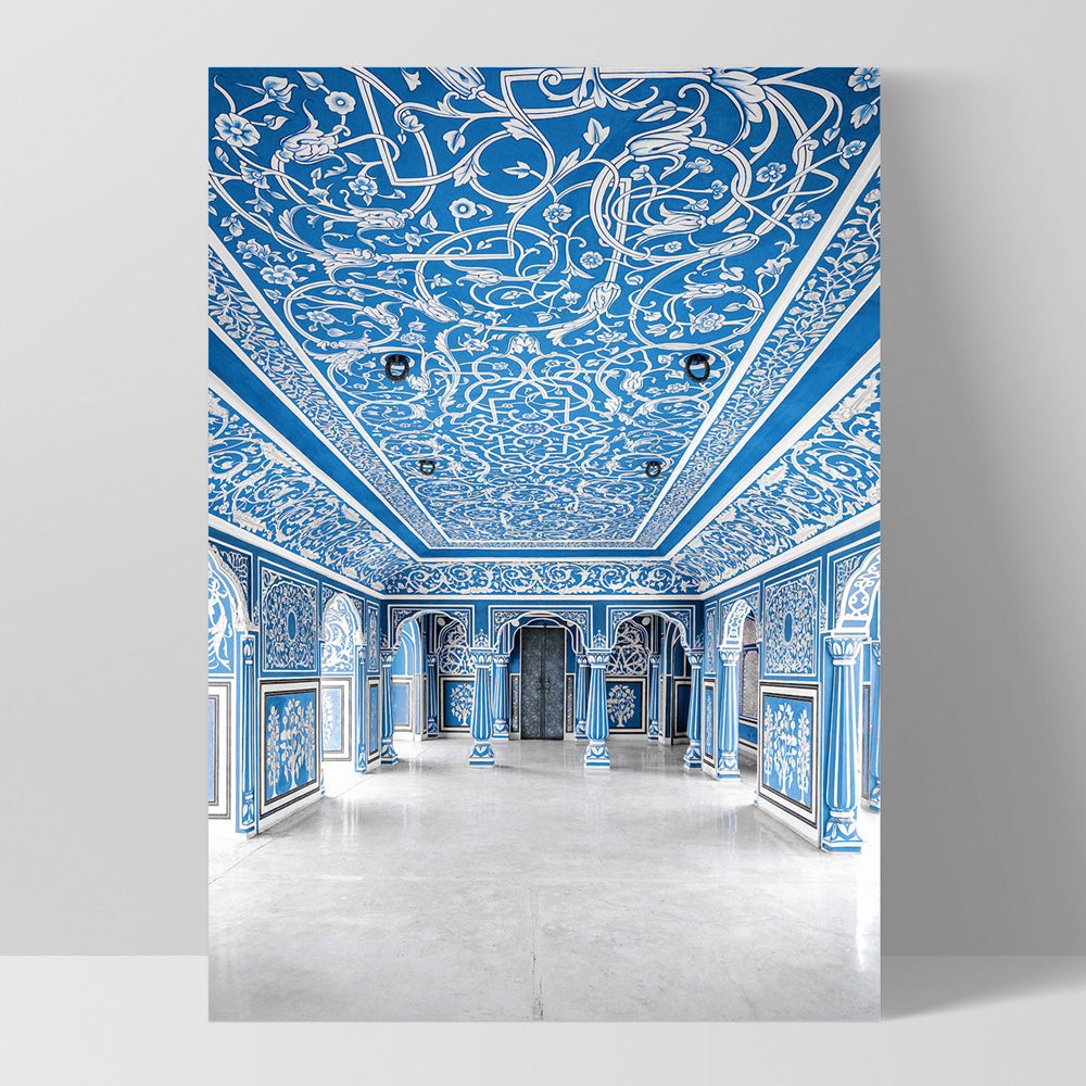The Blue Palace - Art Print, Poster, Stretched Canvas, or Framed Wall Art Print, shown as a stretched canvas or poster without a frame