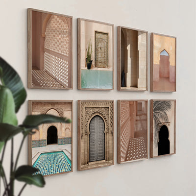 Azure Pool Marrakech - Art Print, Poster, Stretched Canvas or Framed Wall Art, shown framed in a home interior space