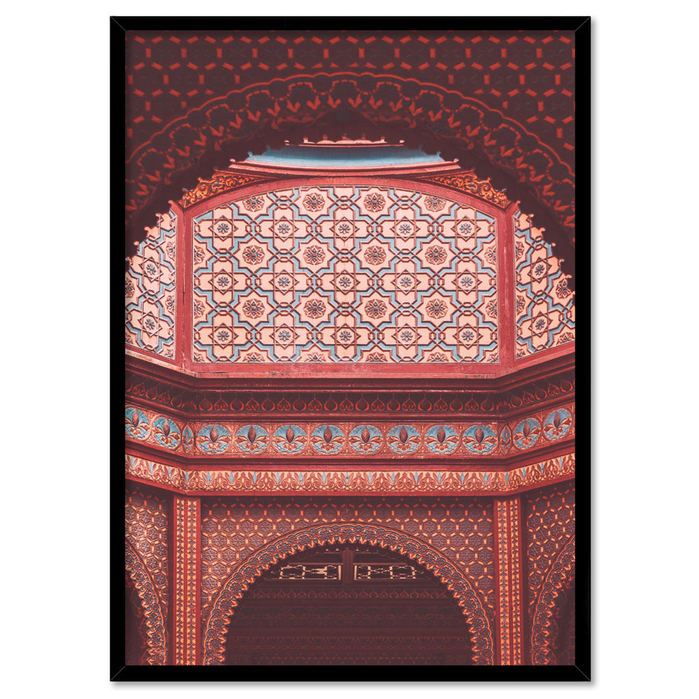 Magic Carpet Ride in Jaipur - Art Print, Poster, Stretched Canvas, or Framed Wall Art Print, shown in a black frame