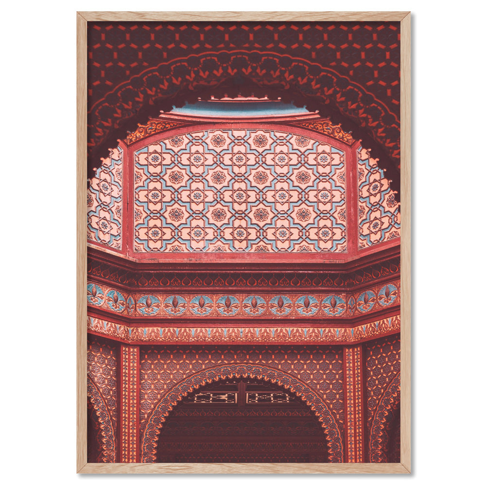 Magic Carpet Ride in Jaipur - Art Print, Poster, Stretched Canvas, or Framed Wall Art Print, shown in a natural timber frame